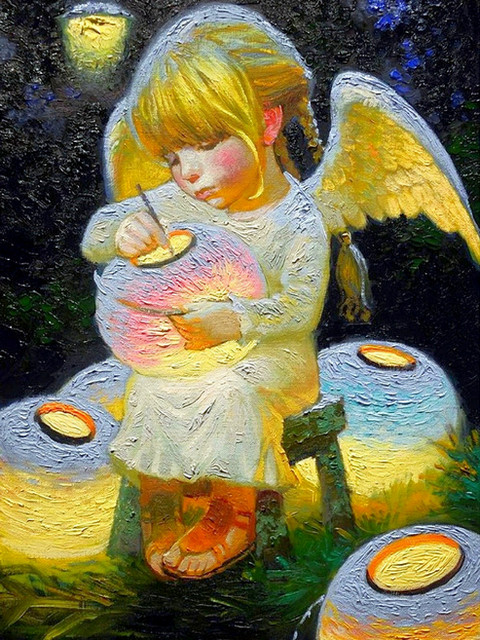 Ангел рисующий свет
