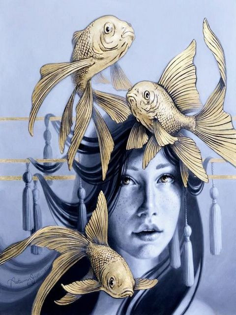 Девушка с рыбками