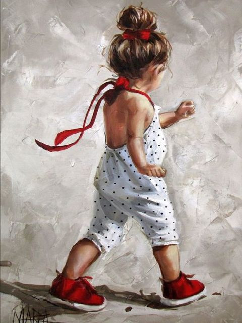 Девочка в красных ботинках