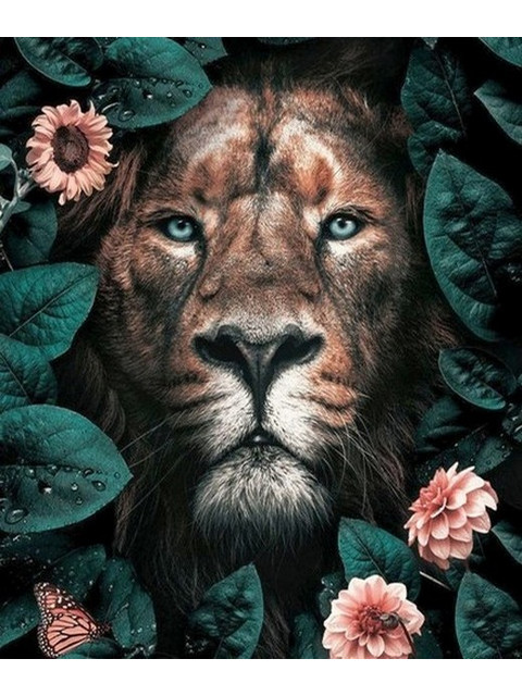 Лев в цветах